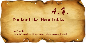 Austerlitz Henrietta névjegykártya